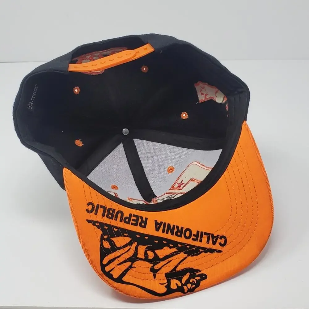 Cali California Republic Orange and Black snapback hat in Great used condition